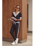 Black women\'s tracksuit with short sleeves FK540 - Online store - Boutique